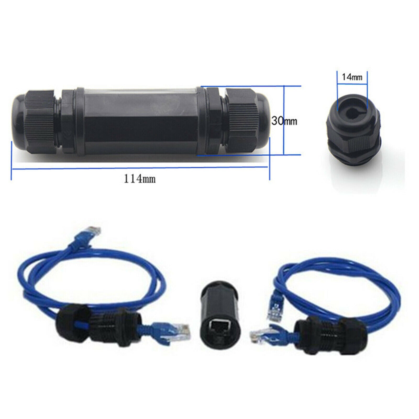 Waterproof Connector Cable Connector Double Head Extender Outdoor Adapter