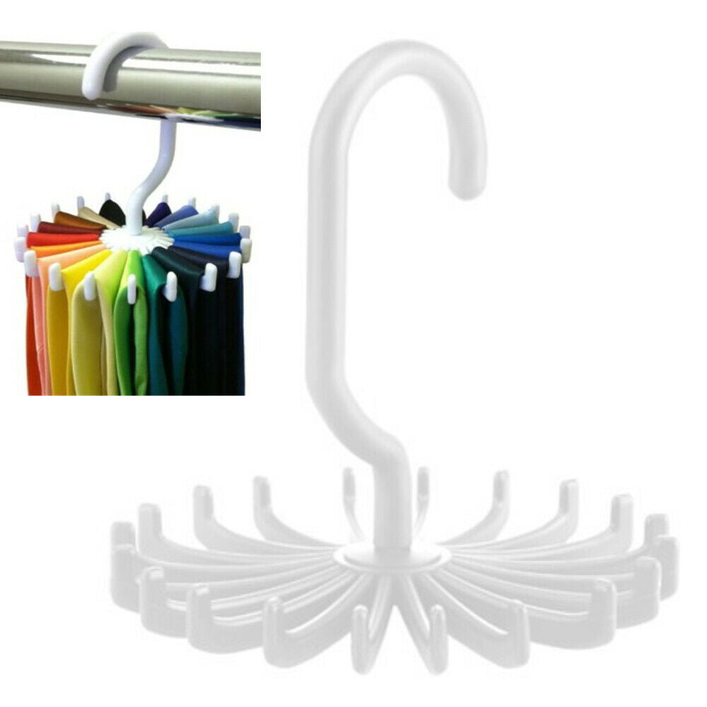 Rotating Belt Tie Scarf Hanger Racks Closet Organizer Holder 20 Hooks Spin 360Âº