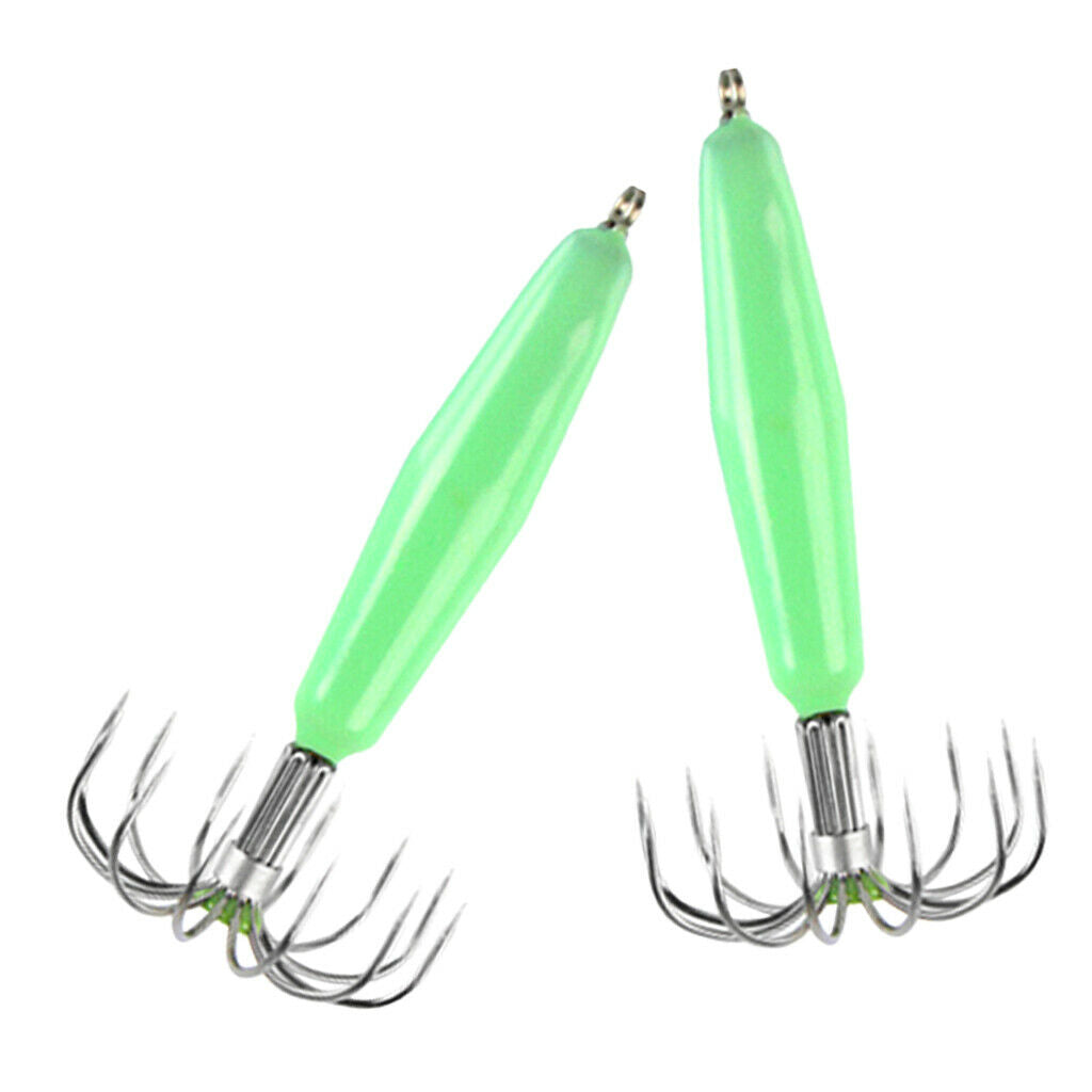Stainless Steel Luminous Squid Jig Hook Barrel Umbrella Octopus Hook 7.2cm