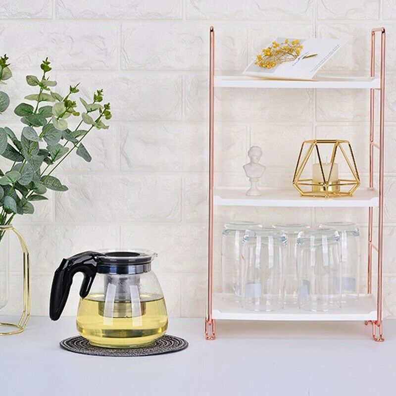 Stackable Kitchen Shelf Desktop Iron Shelf Multifunctional Bathroom Kitchen E1G8