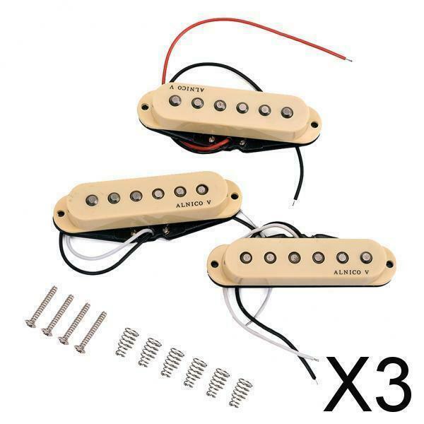3X Electric Guitar Single Coil Pickup Set Middle/ Neck/ Bridge Alnico V