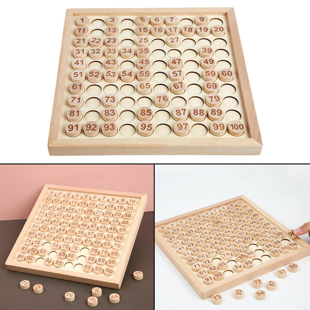 Wooden Hundred Board Game 1 To 100 Numbers   Kids Math Learning