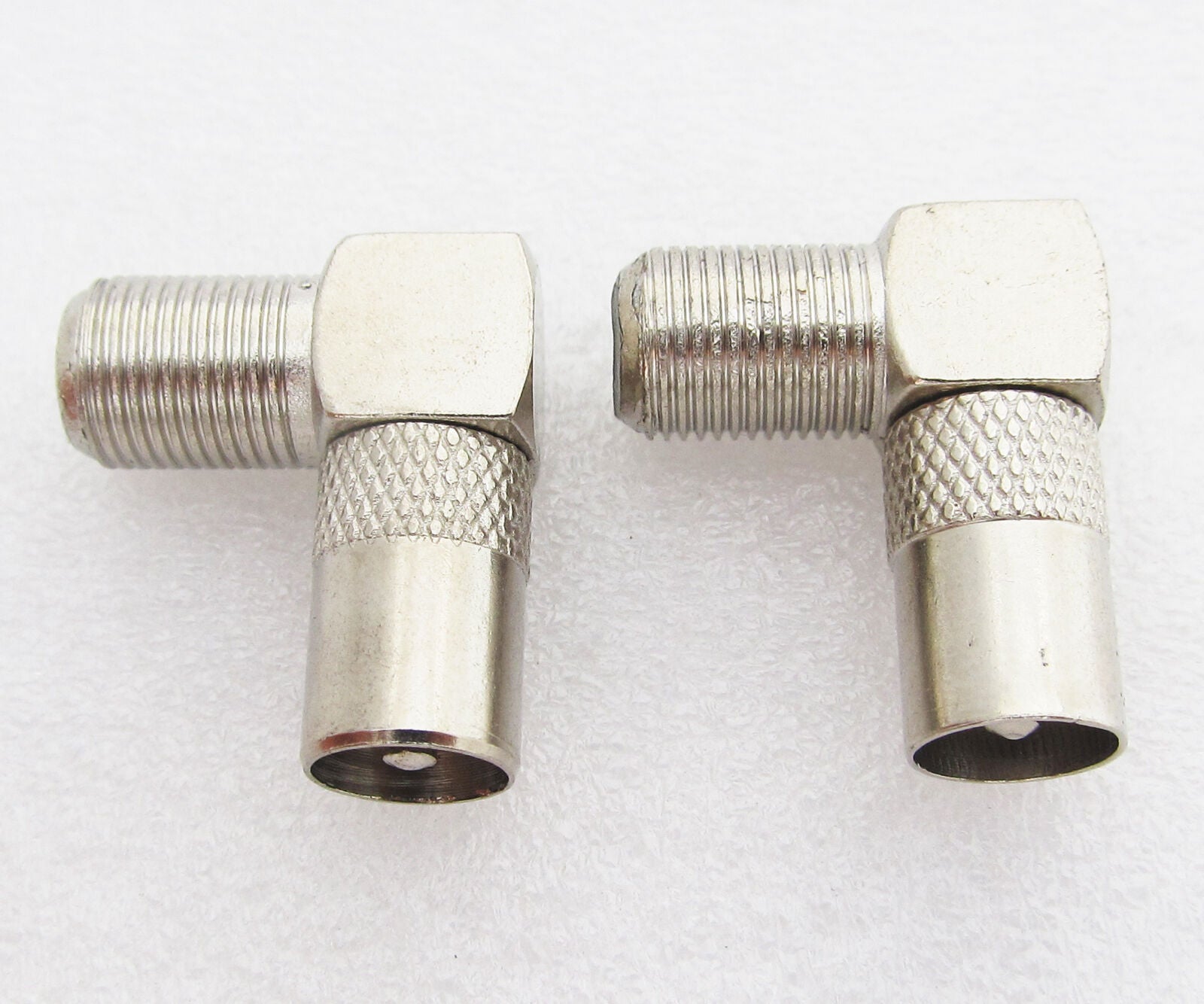 100pcs TV PAL Male Plug to F Type Female Right Angle Socket Connector RF Adapter