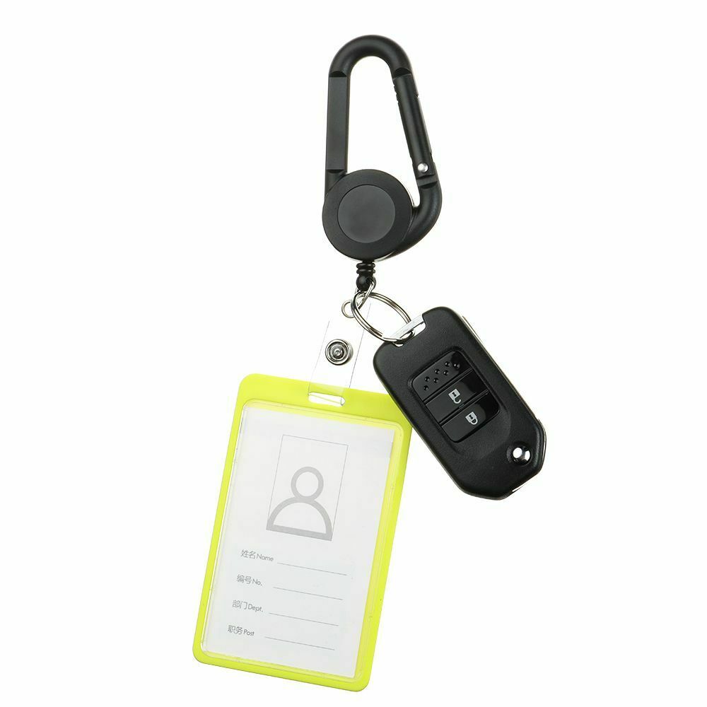 Mulitifunctional Key Ring ID Card Holder Keychain Badge Reel Clip Lanyard Clip