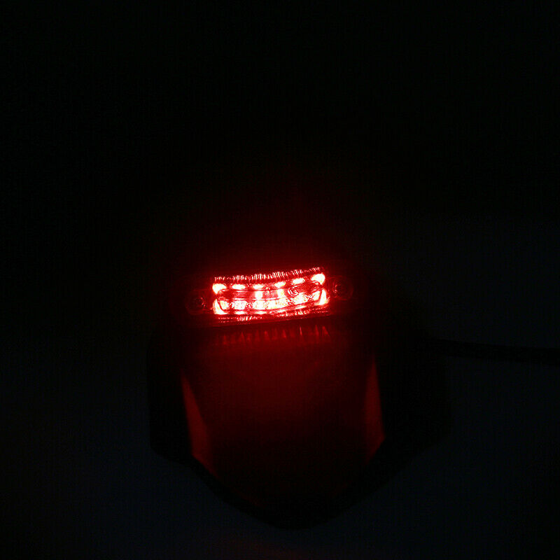 Off-road Dirt Bike Motorcycle Red Rear Fender Brake Fish Style Tail Light Lamp