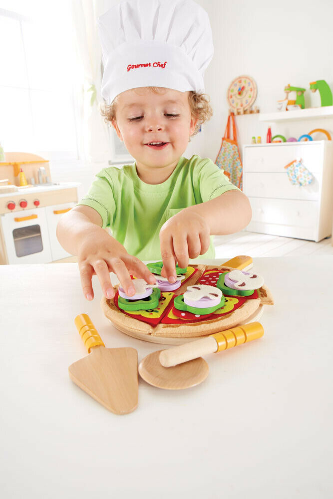E3129 HAPE Homemade Pizza Wood Set [Playfully Delicious] Children Age 3yrs+ 31pc