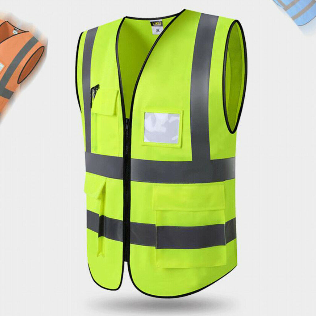 Set of 3 Reflective Safety Vest Safety Waistcoat Night Security L XL XXL