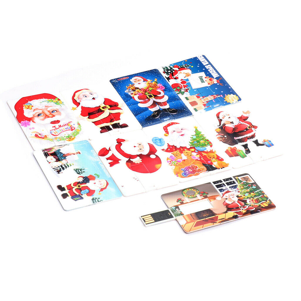 Christmas Card Shape USB Flash Drive Thumb Drive U Disk Cartoon Snowman 8GB