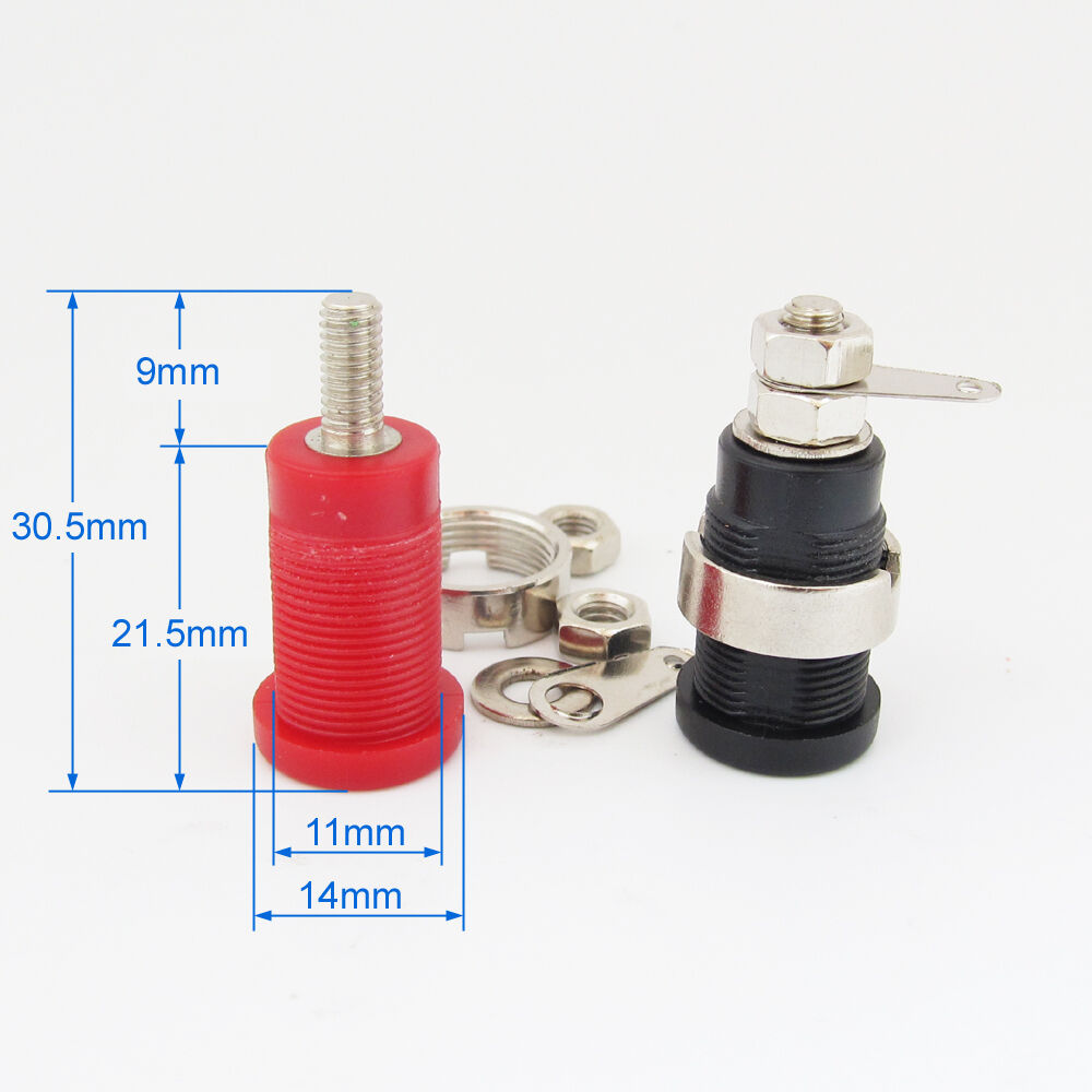 10pcs 4mm Binding Post Banana Jack 4mm Safety protection Plug Red\Black 2099