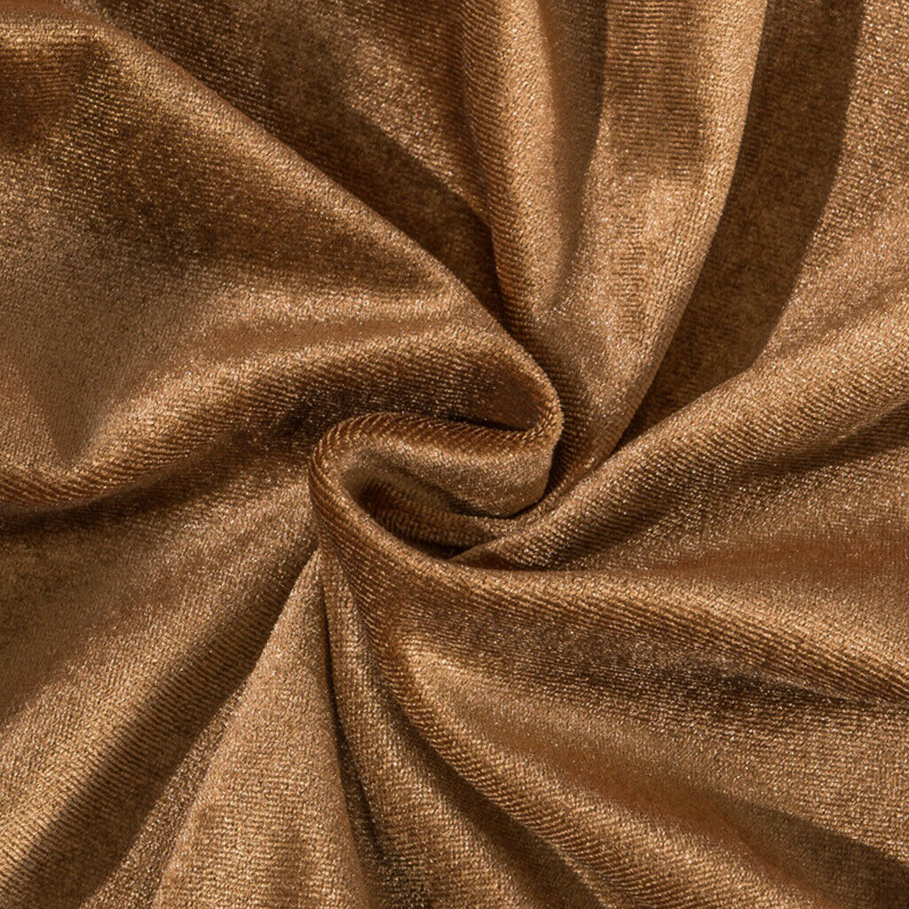 6X Soft Velvet Stretch Wedding Dining Room Chair Seat Cover Brown