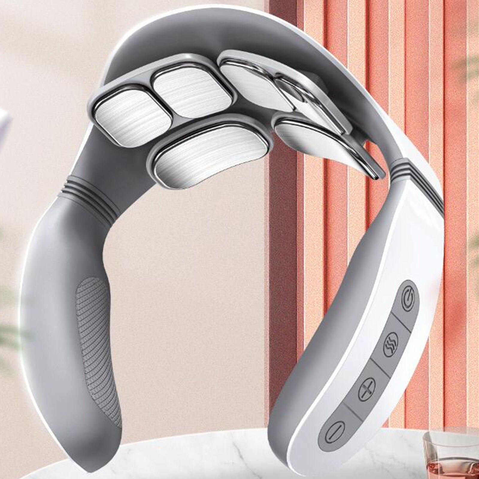 6 Heads Electric Neck Massager Smart Charging Pulse Relax Cervical Pain Relief