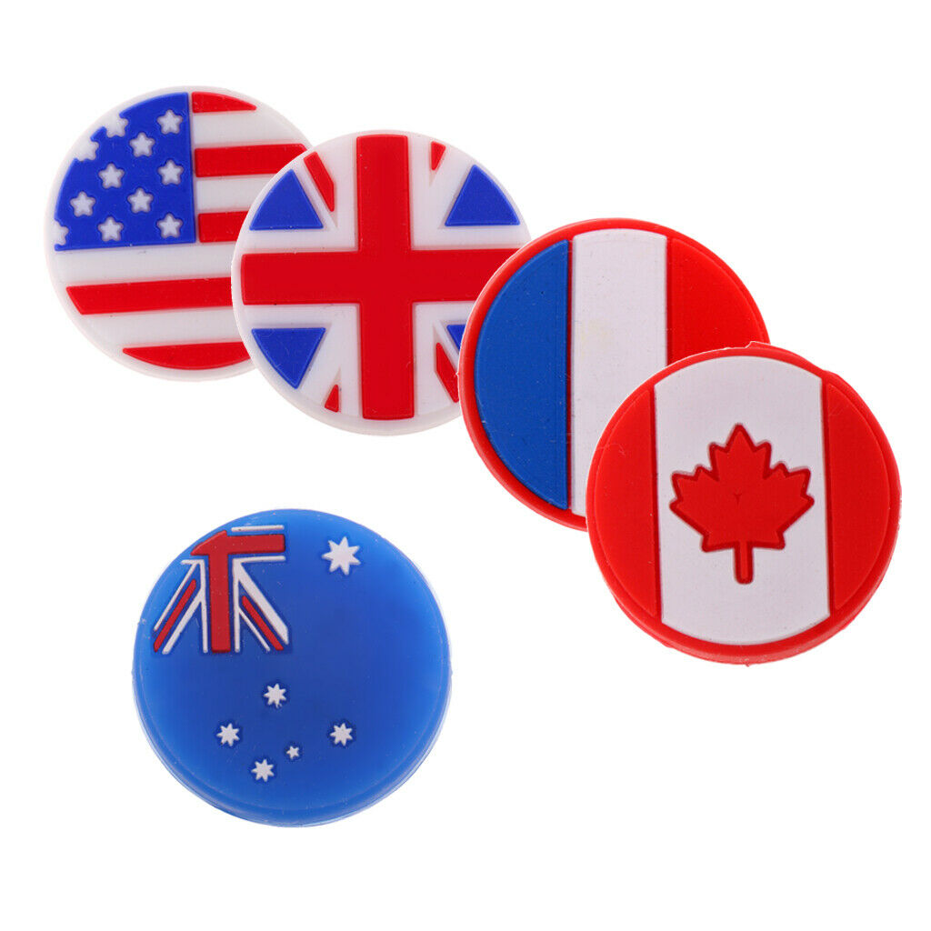 10 Pieces National Flag Silicone Tennis Vibration