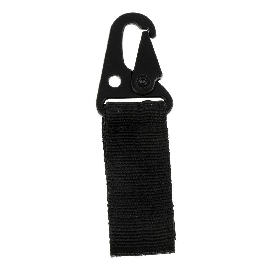 Webbing Buckle Tool Outdoor Camping D-carabiner Key Hook Hunting Black