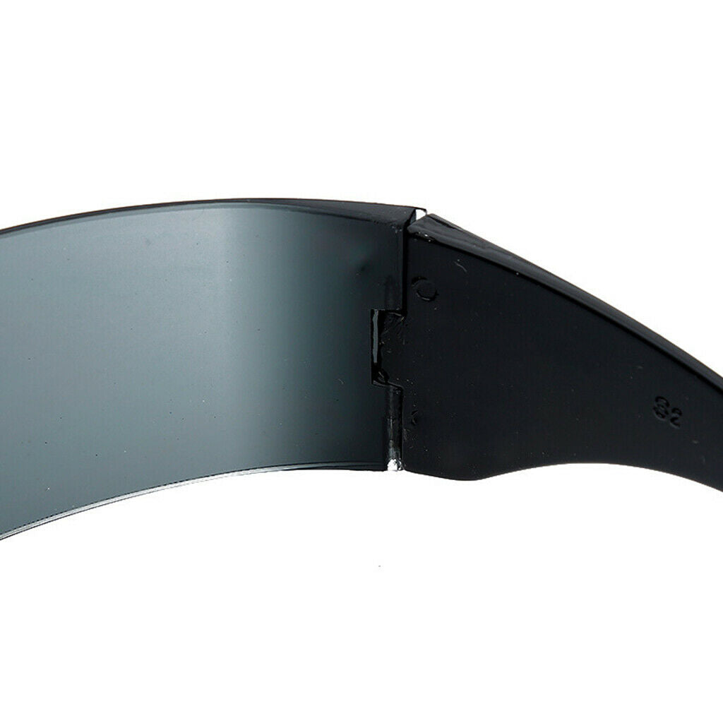 2 Pack Futuristic Wrapped Around Sunglasses Robotic Flat Top Glasses Eyewear