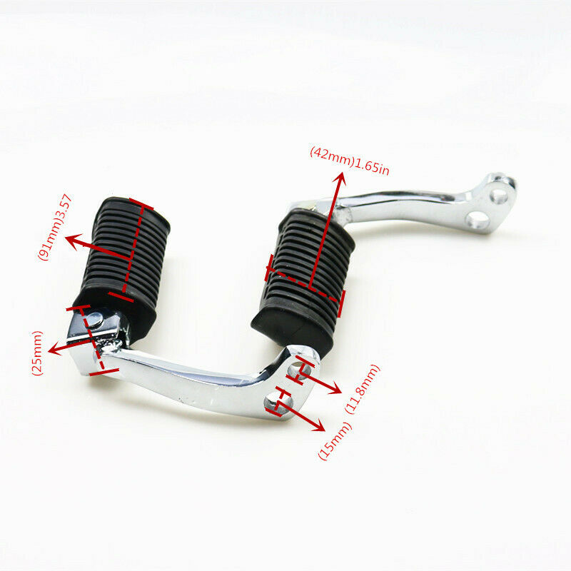 Black Front & Rear Footrests Foot Pegs Foot Pedals For Dirt Bike Suzuki GN125 GN
