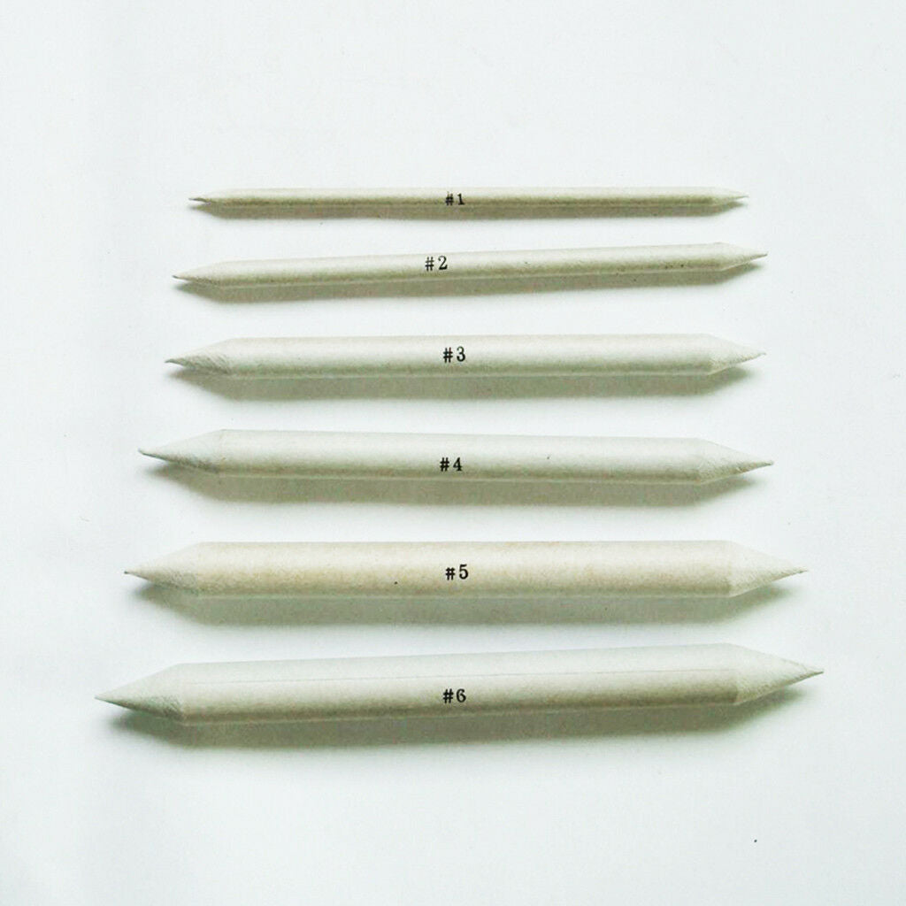 6pcs Blending Stumps Tortillions Pencil Set Sand Sketch Pencil Sharpener DIY