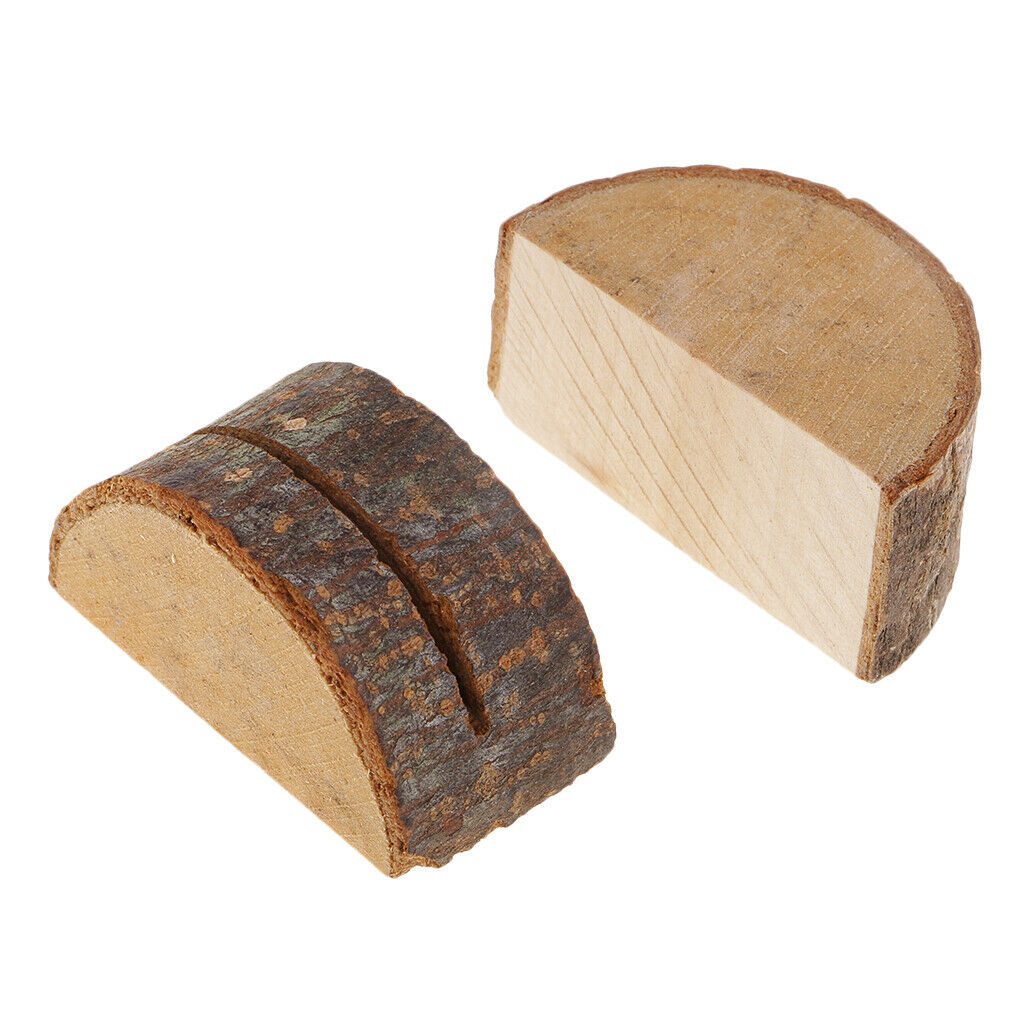 60 Pack Rustic Wooden Name Place Card Set  Wedding Party Stand Clip