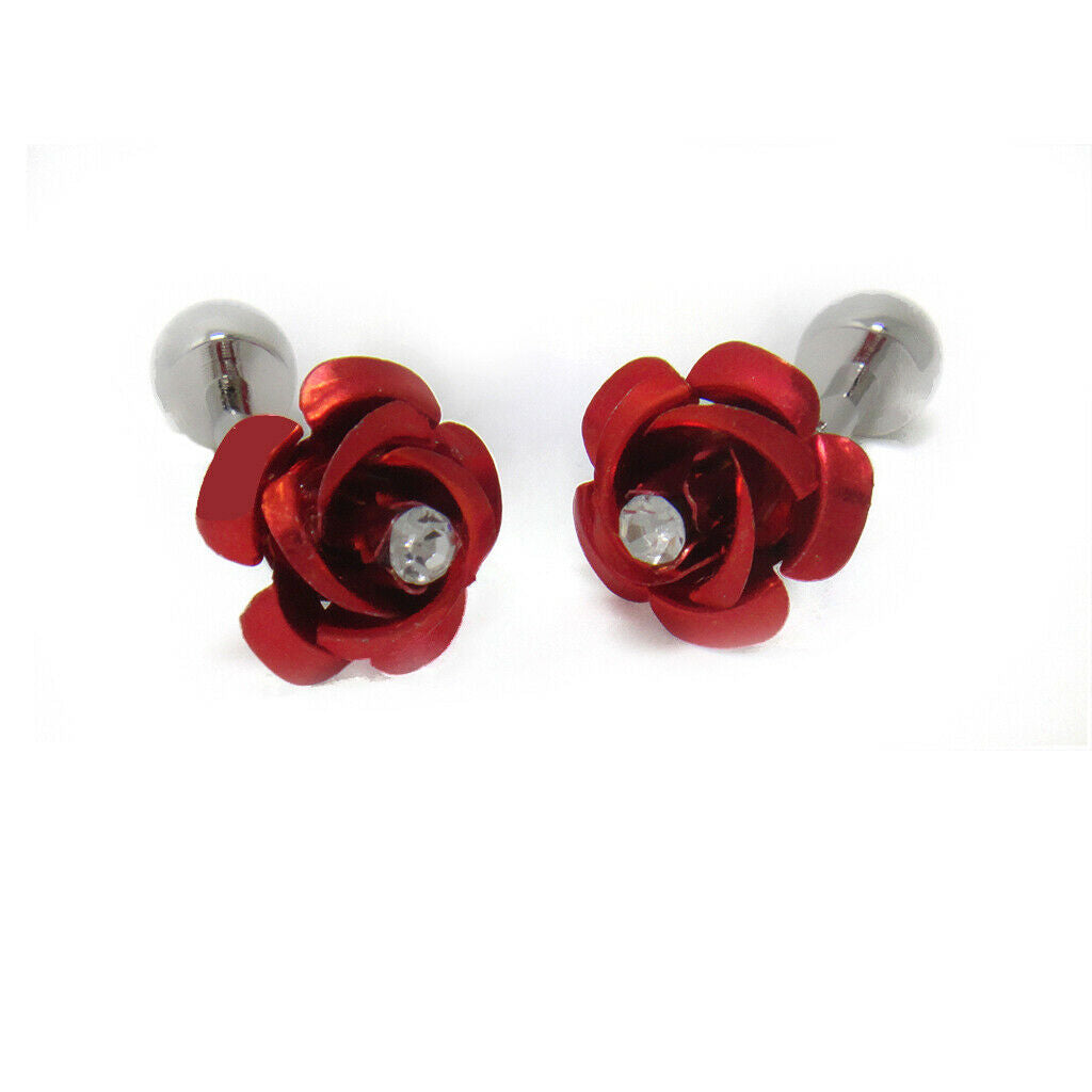2 Pairs Retro Rose Flower Cufflinks Men Shirt Business Wedding Party Gifts