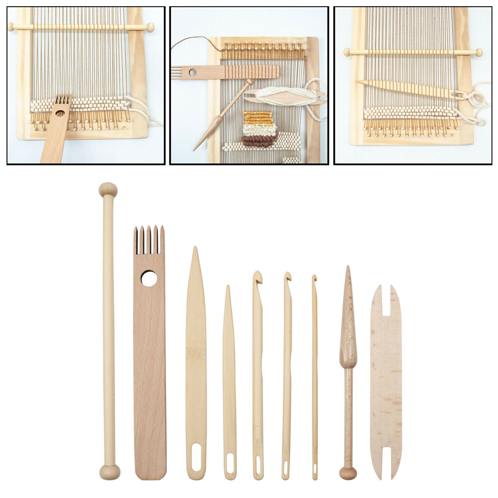 9x Weaving Loom Tools Crochet Needle Kit for Handcrafts Tapestry Hat Scarf