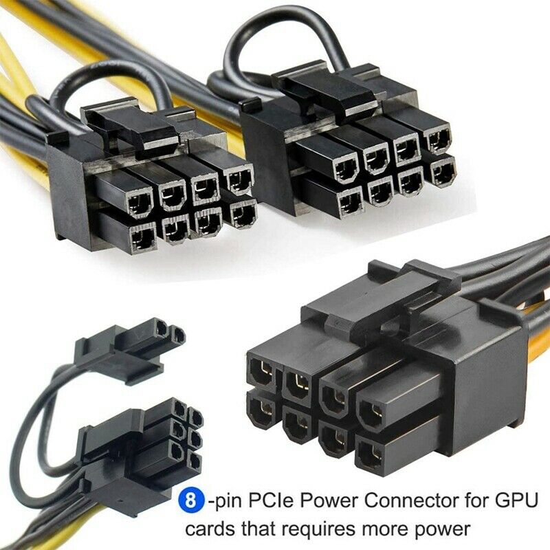 6 Pin To 2 X 8 Pin (6+2) Image Card Pci Express Power Adapter Gpu Vga Exten O7N7