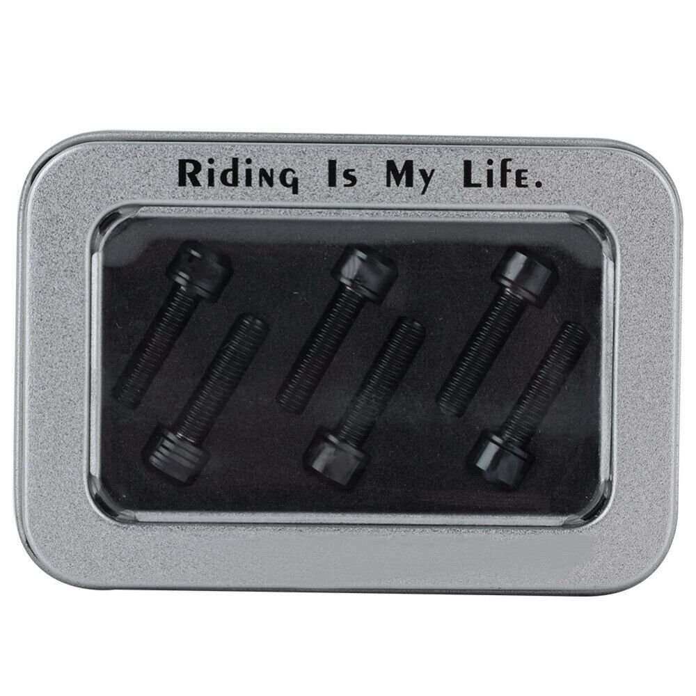 6Pcs Bike Stem Titanium Bolt Screw with Gasket for Mountain Bicycle Stem