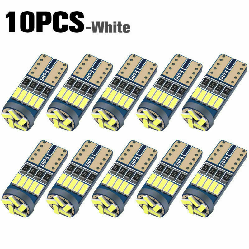 10 x White LED T10 194 168 W5W Interior Map Dome Trunk License Plate Light Bulbs