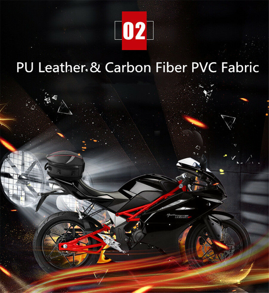Large Capacity Motorcycle Tail Bag Back Seat Luggage Storage Bag with Rain Cover