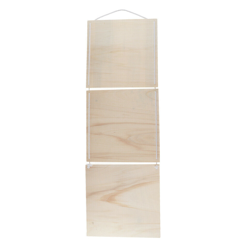 3pcs Unfinished Blank Wood Plaque For Hanging Sign DIY Wood Message Board