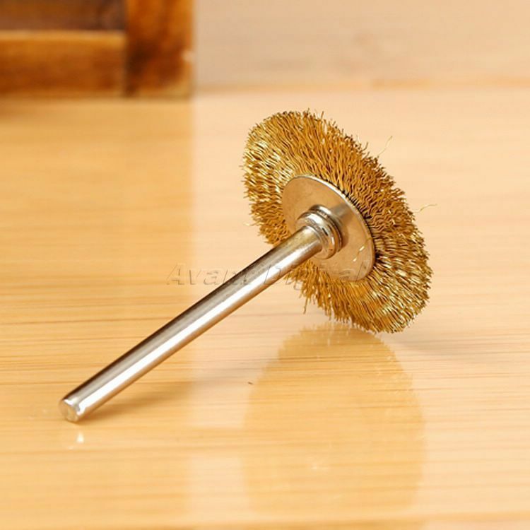 25MM 0.98" Brass Wire Wheel Brush Cleaner Polishing Power for Rotary Tools 5PCS