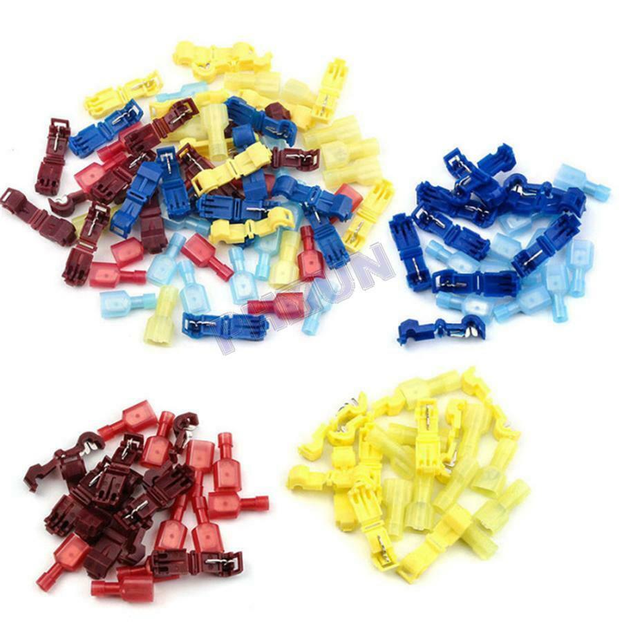 240Pcs AWG T-Tap Insulated Splice Wire Terminal Connectors For Motorcycle Car
