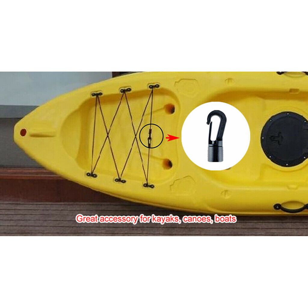 1 Pack Plastic Bungee Shock Cord Hook End for Camping Exercise Boat Kayak Canoe