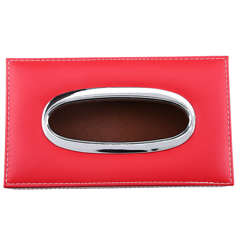 1X Universal Leather Car Tissue Box Cover Napkin Paper Holder Towel Dispenser