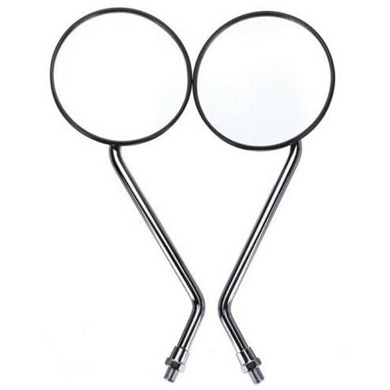1 Pair Motorcycle Rear ViewSide Round Mirrors Scooter 10mm Rearview Universal Qx