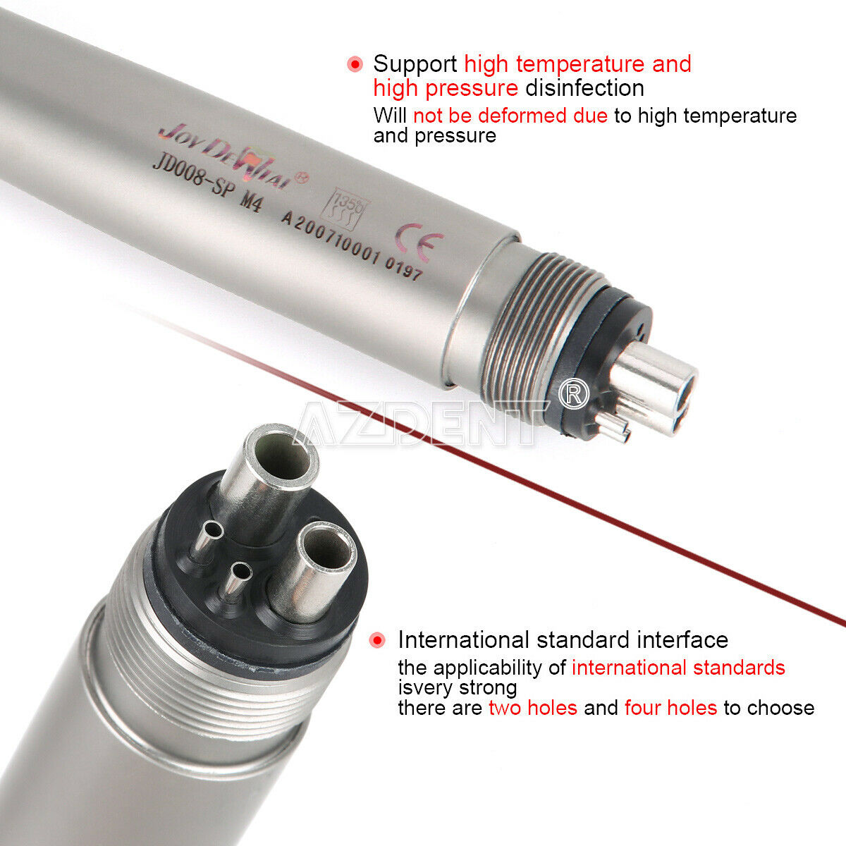 3Pcs Dental E-generator Shadowless Ring LED High Speed Ceramic Handpiece M4