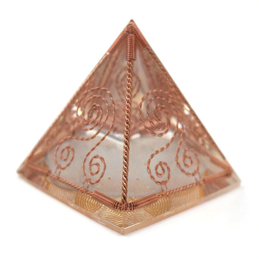 Orgone Energy Generator Healing Reiki Pyramid Copper Coil Home Office Ornament