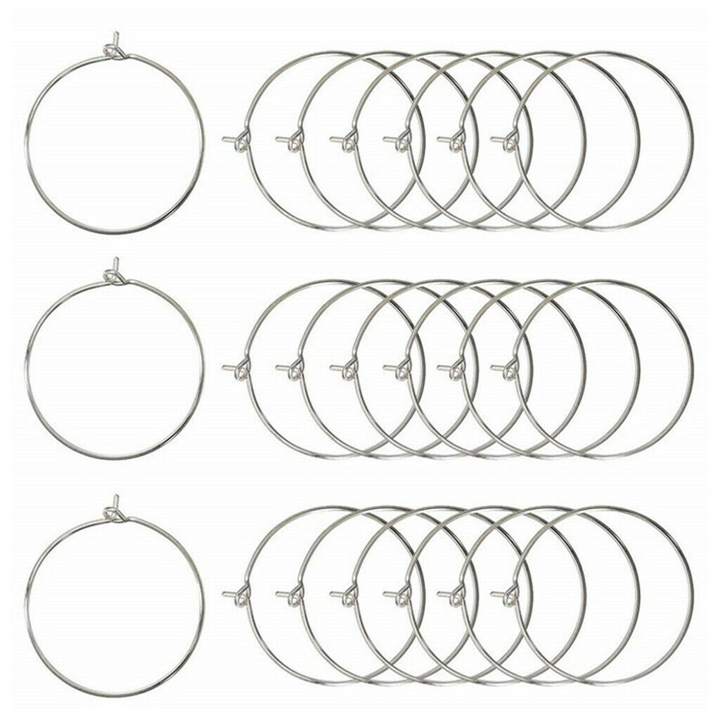300 Pieces 30x25mm Round Hoops Rings for DIY Craft Making Wedding Festival