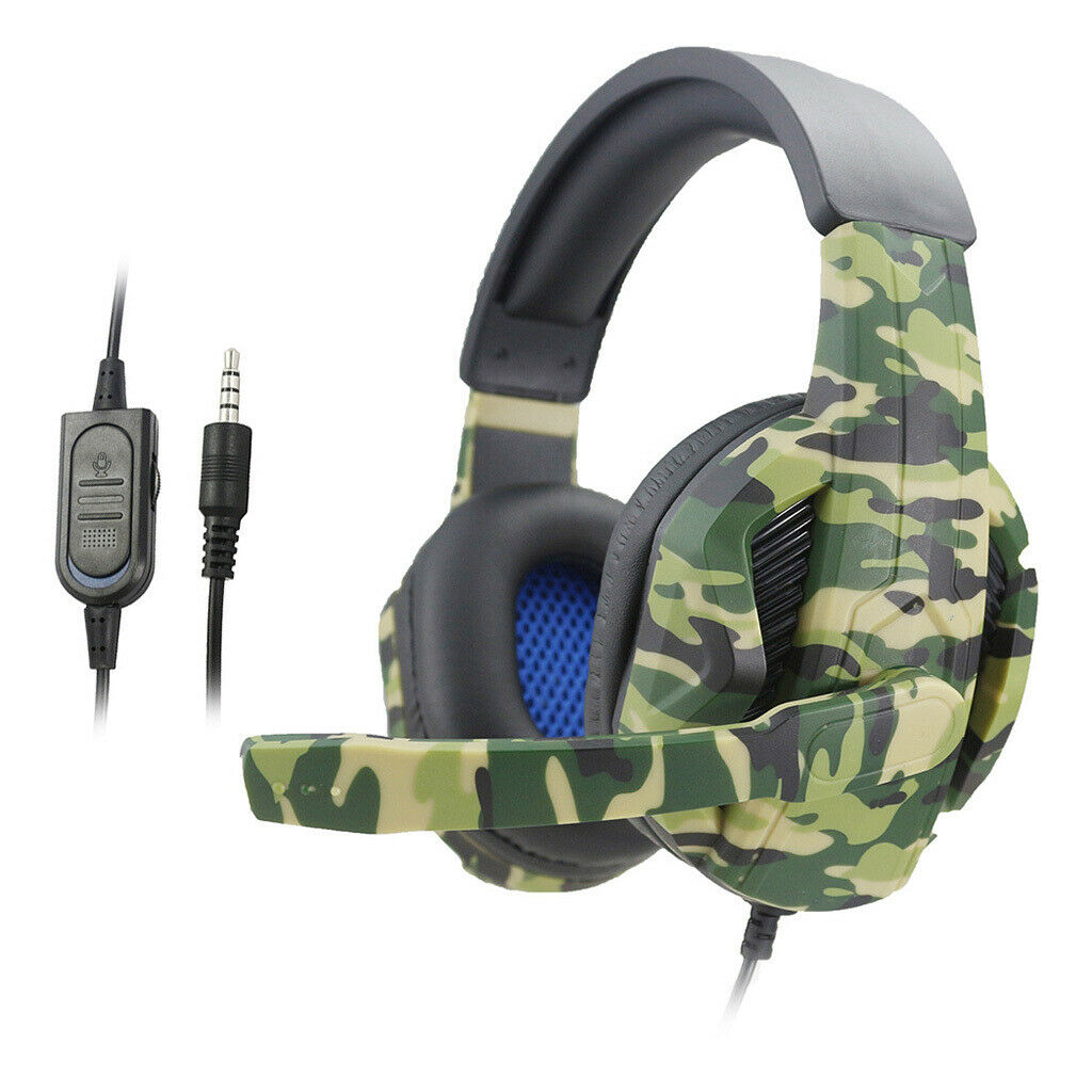 Camo Wired Gaming Headset with Mic for   4 PS4 NS   One 360