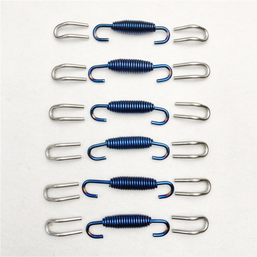 12pcs Motorcycle Exhaust Pipe Muffler Stainless Hooks + 6pcs  Stainless Springs
