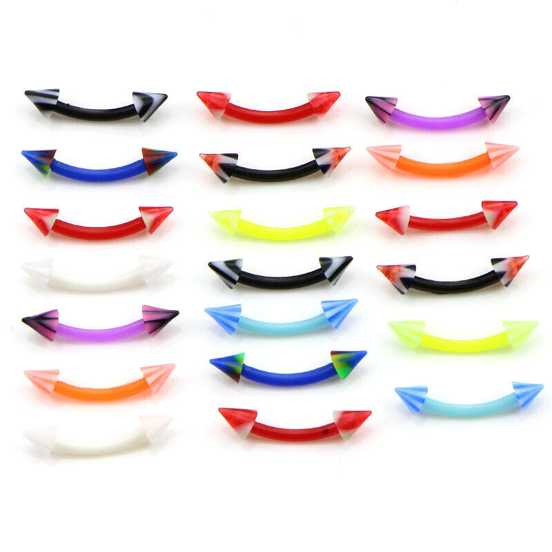 20Pcs Curved Barbell Eyebrow Rings Bar Tragus Ear Stud Helix Piercing Jewelry_DD