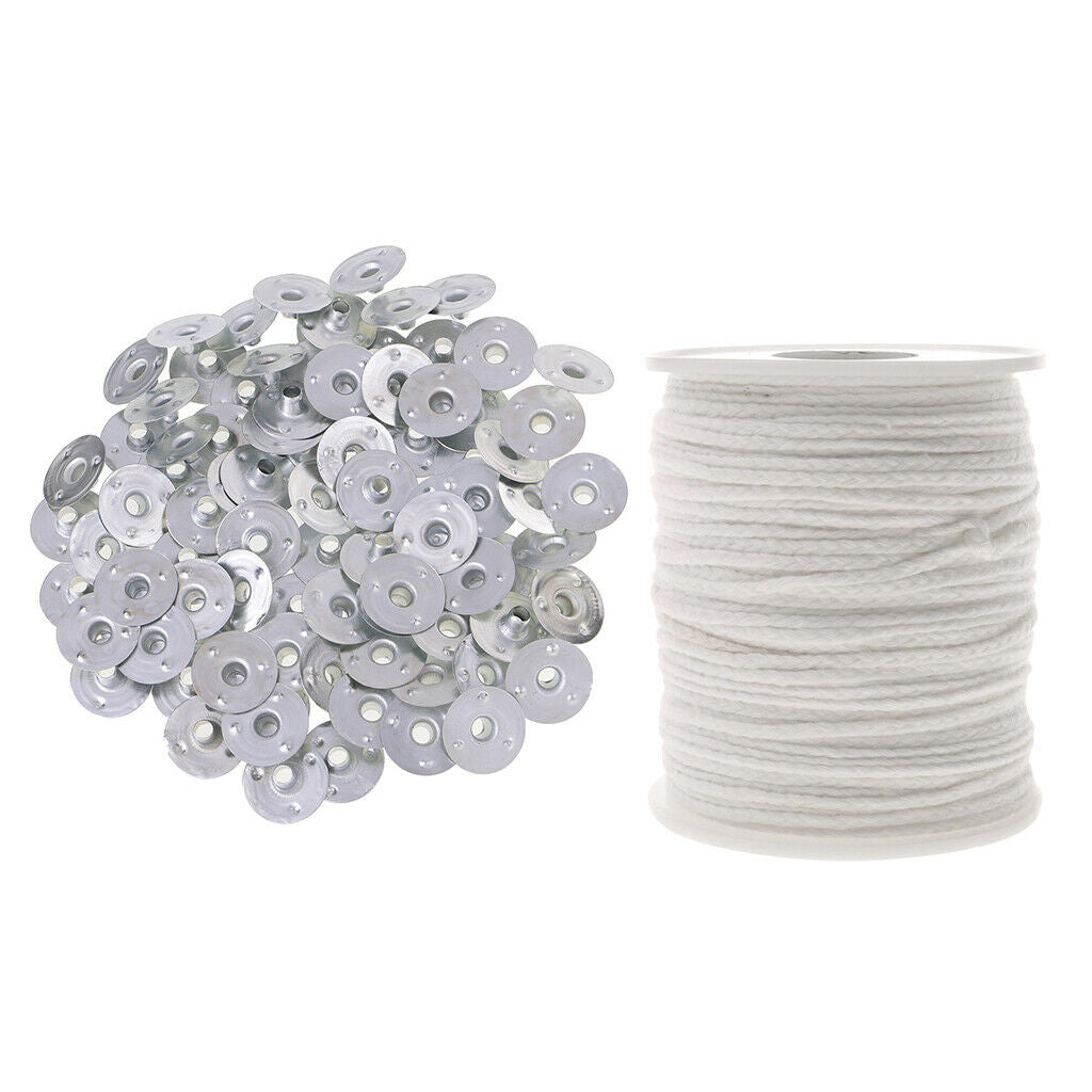 200PCS   Candle   Wicks   Tabs   Sustainers  &  61m   COTTON   Core   Candle