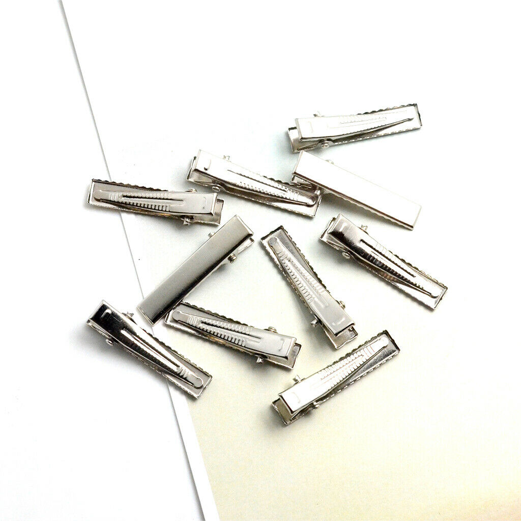 30/100Pcs Alligator Clips Flat Duckbill Hairclip with Teeth Hairpin DIY Bow
