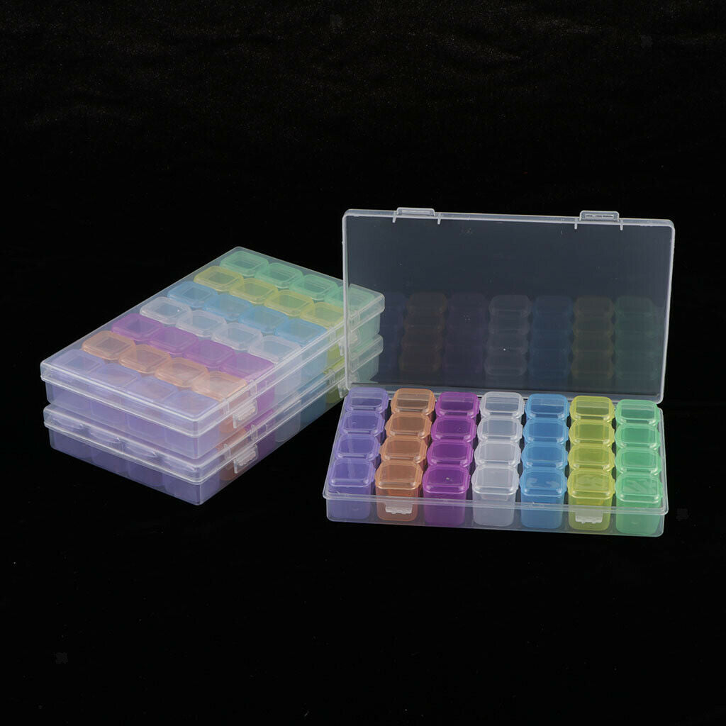 3Pcs Plastic Jewelry Organizer Container Storage Box Single Mini Plastic Storage