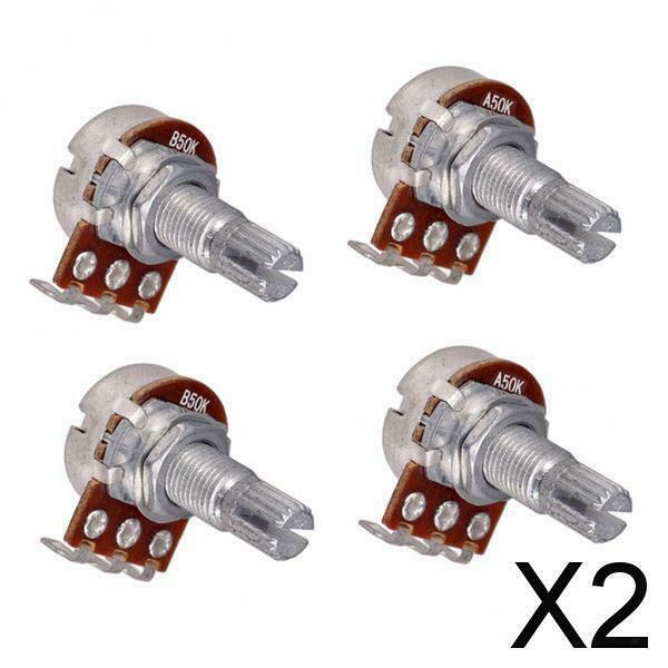 2X 4 Pieces A50K/B50K Long Split Shaft Audio Taper Low Friction Potentiometers