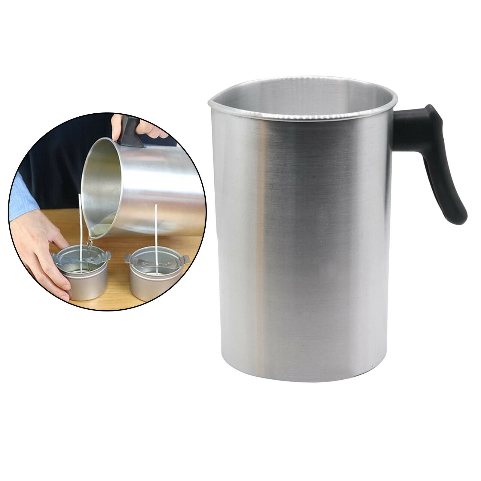 Aluminium 3L Wax Melting Pot and Heat-Resisting Handle for Wax Candle Making