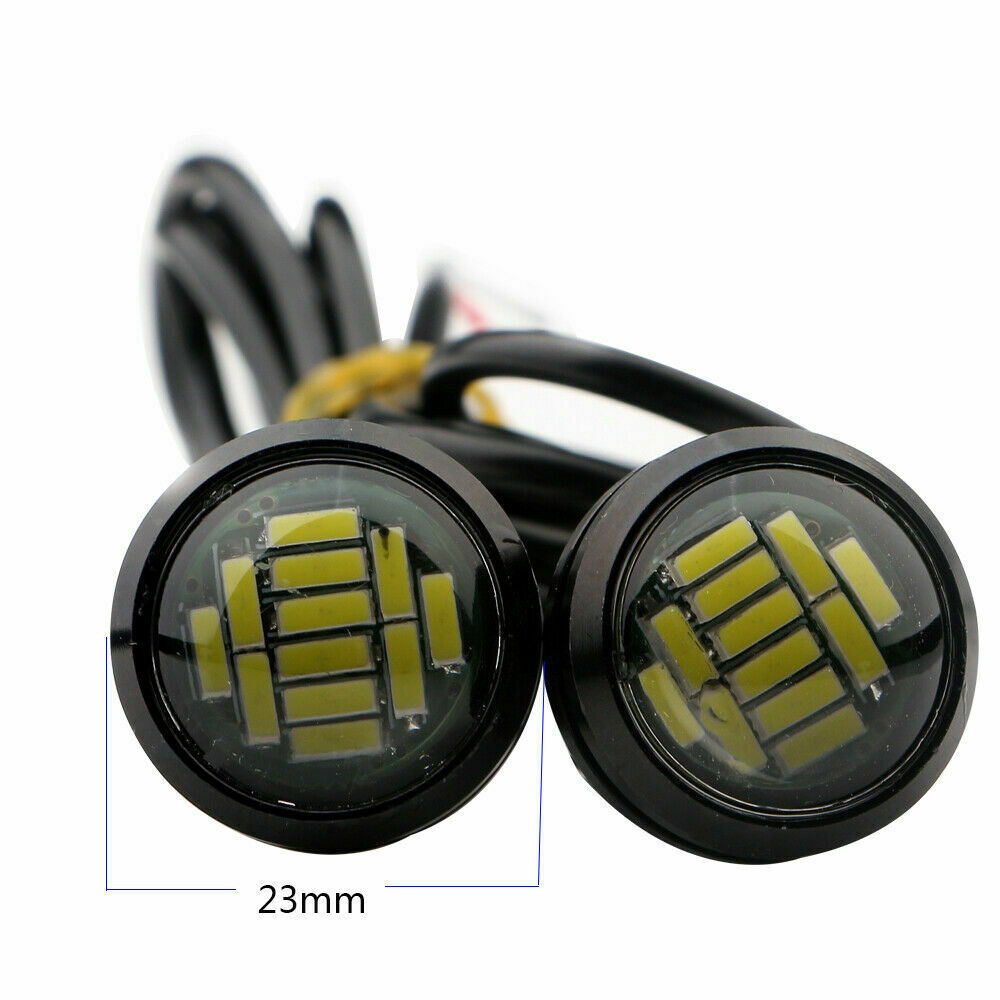 4Pcs White 4014 12SMD Eagle Eye LED Car Daytime Running Light Backup Signal Lamp