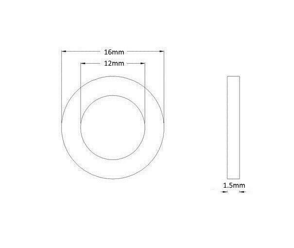 10pcs M12 Copper Crush Washer Seal Oil Gasket Banjo Bolt ATV 12mm x 16mm x 1.5mm