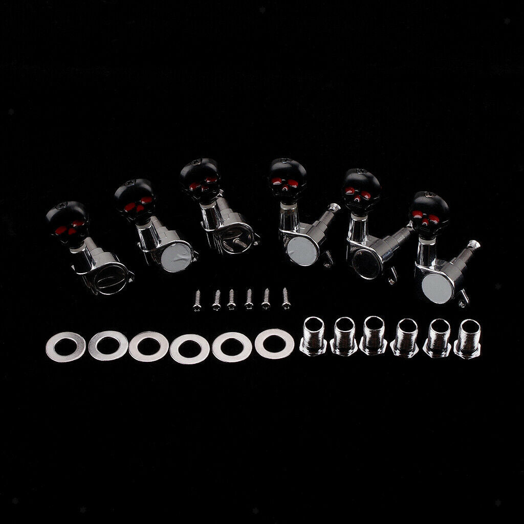 6R Enclosed Guitar Tuning Pegs Machine Heads for Folk Acoustic and Electric