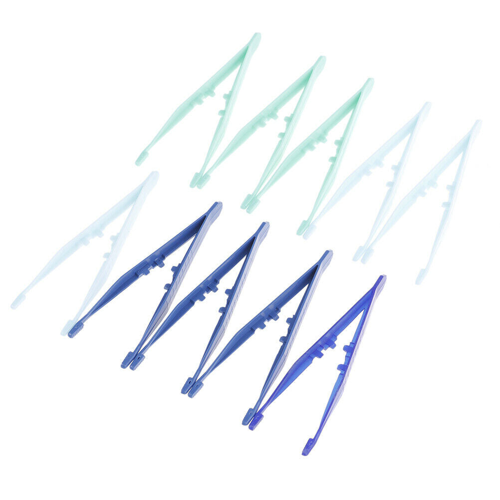 10X'Reptiles Feeder Tweezer Plastic Terrarium Clamp Feeding Tongs Tool Ski.l8