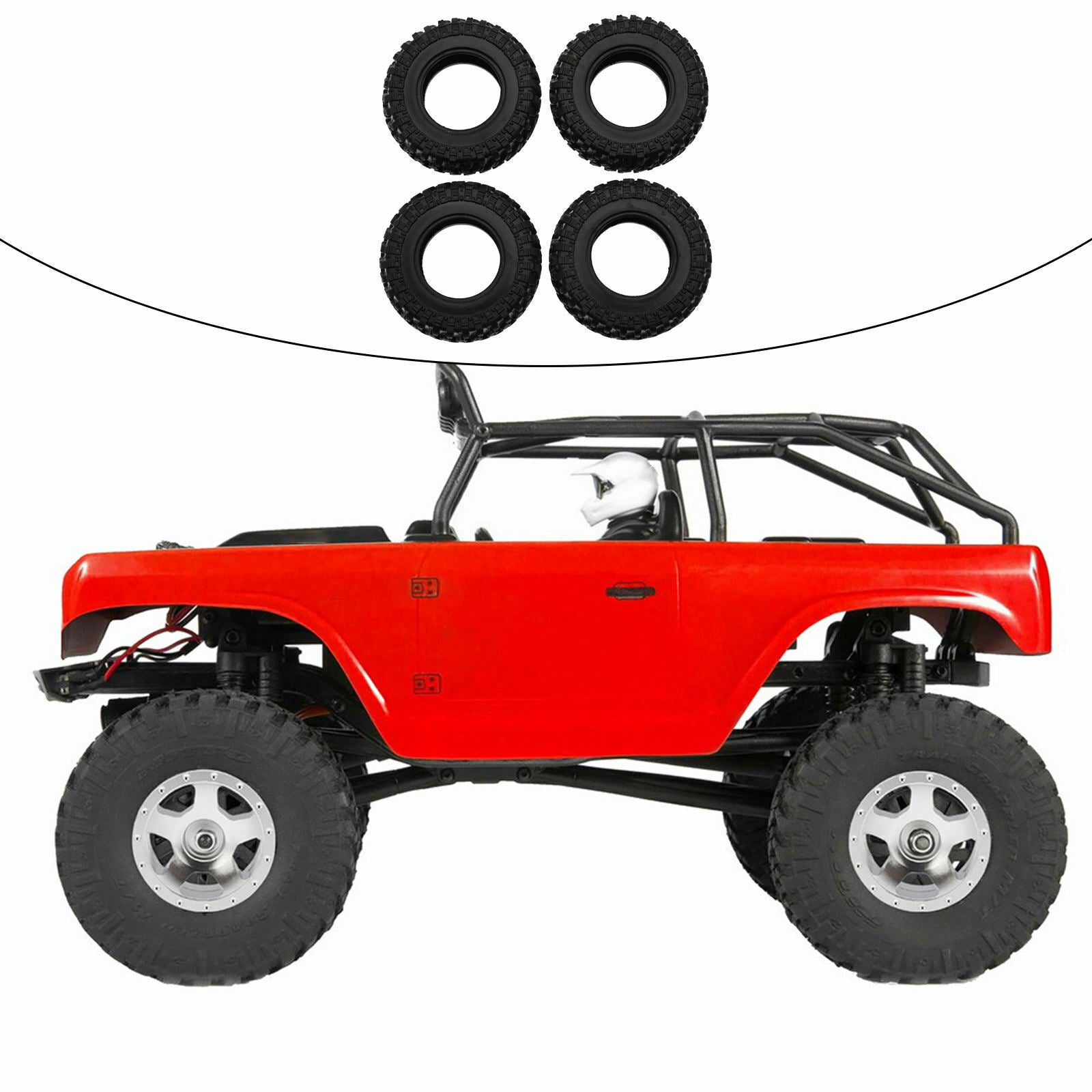 4Pieces 1:24 Tires for Axial SCX24 AXI90081 Crawler Buggy Trucks DIY Parts