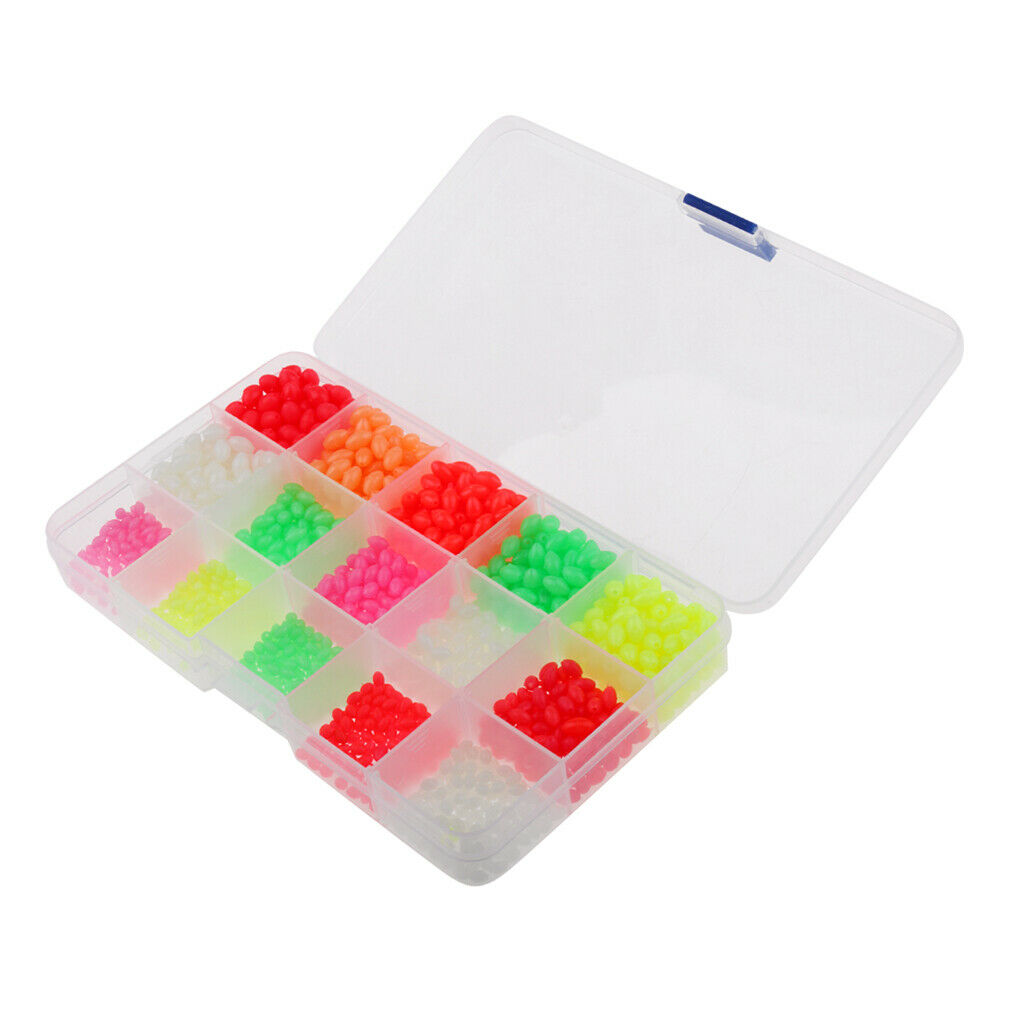 Oval Fishing Beads Assorted Hard Beads Luminous Rig Bead Multi-color